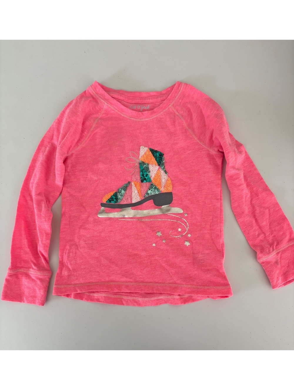 Pink ice skating long sleeve shirt